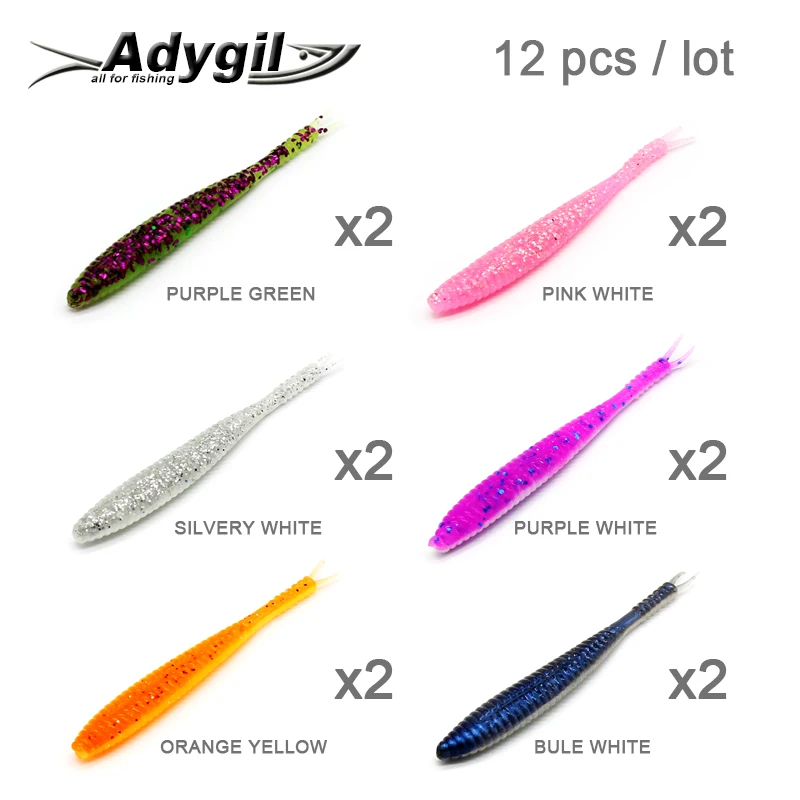 Приманка для рыбной ловли adyгил Мягкая приманка силиконовая ADSL204/S SHAD2.8 12 шт. 70 мм 1 6
