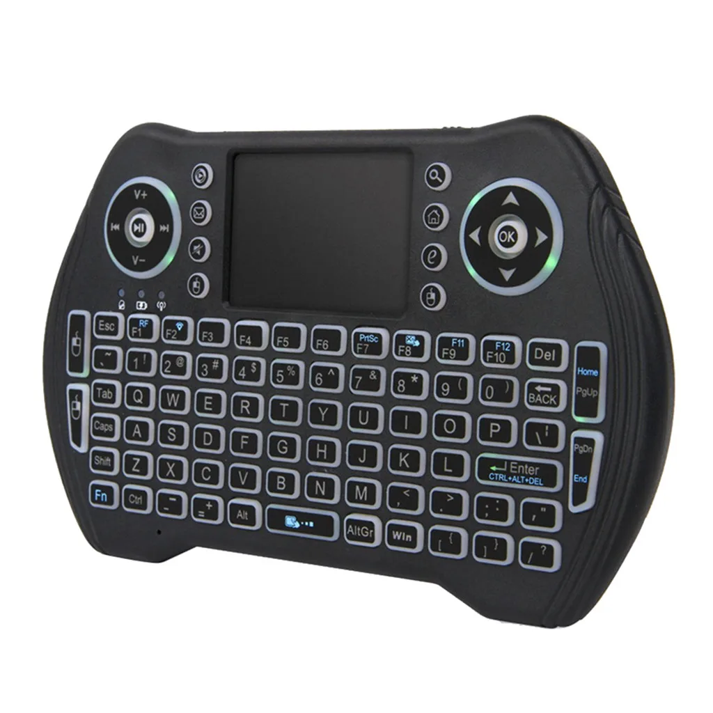 

2.4G Mini Wireless Keyboard English 3 Color Backlit Air Mouse With Touchpad Bluetooth Keyboard For Android Smart TV PC 718#2