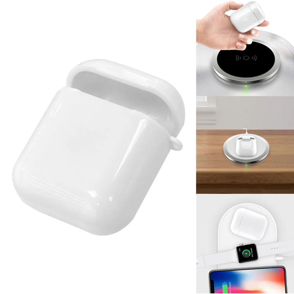 

Case for Earphone Qi Wireless Charger Receiver Charging Cover For Apple Airpods Charging Case l1016#1