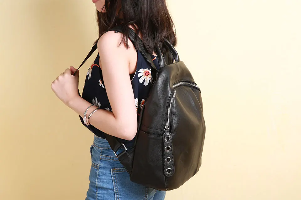 ZROM Классическая мода натуральная кожа женские рюкзаки женские из натуральной кожи женские рюкзаки школьные сумки