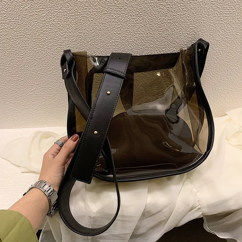 

Summer Transparent Jelly Crossbody Bags For Women 2019 Quality PVC Luxury Handbags Designer Ladies Beach Composite Shoulder Bag