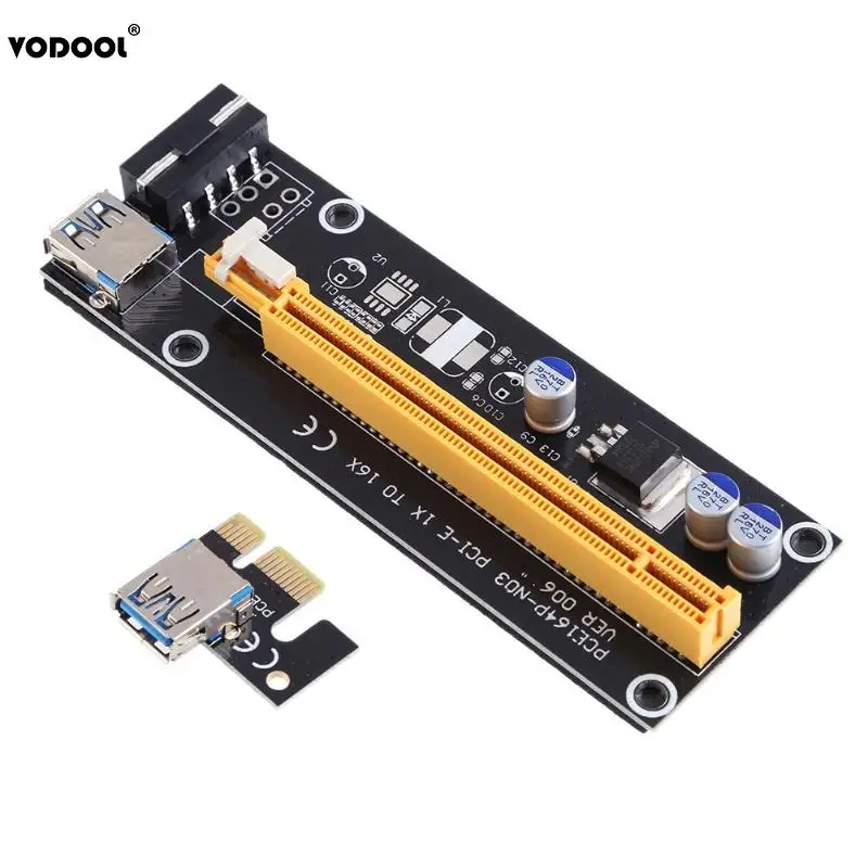 VODOOL PC Компьютерная усиленная PCI E 1X до 16X Express Расширительная карта расширитель