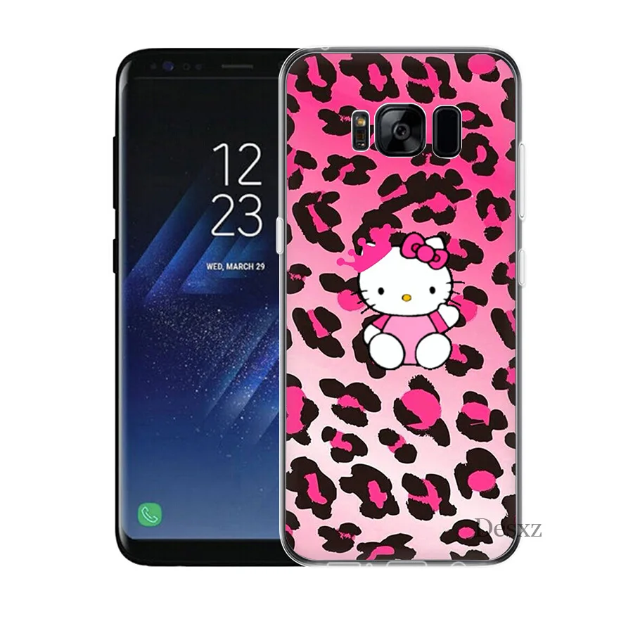 Задняя накладка чехла из ТПУ для samsung Galaxy S7 Edge S8 S9 Plus Note 8 9 популярный модный hello kitty - Цвет: 1