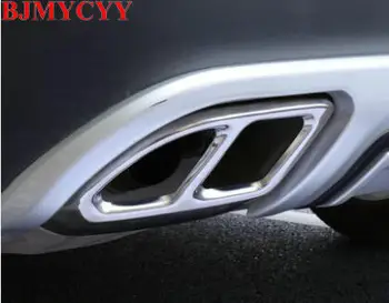 

BJMYCYY Car styling 2PCS/SET Stainless steel decoration frame for tail throat of automobile exhaust pipe for ford edge 2017