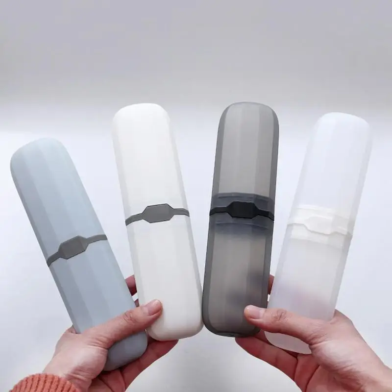 

1Pc Travel Toothbrush Cup Antibacterial Wash Portable Storage Box Trips Handy Bathroom Toothpaste Holder Organizer