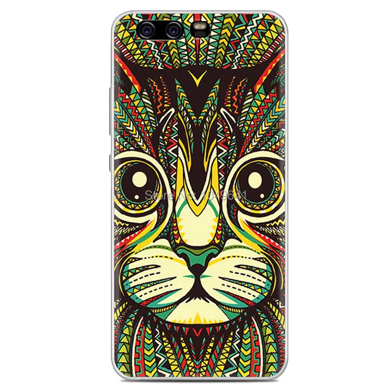 KHW1680G_1_Totem Cat Pattern TPU Protective Case for HUAWEI Ascend P10 5.1 inch