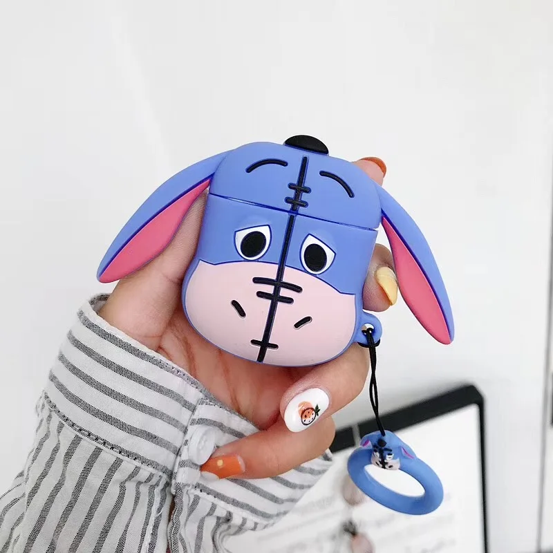 

Brand Cartoon 3D Winnie the PoohS Kneeling Silicone Bluetooth Wireless Headset Set AppleS AirPods Box Cute Fashion Cover Fundas