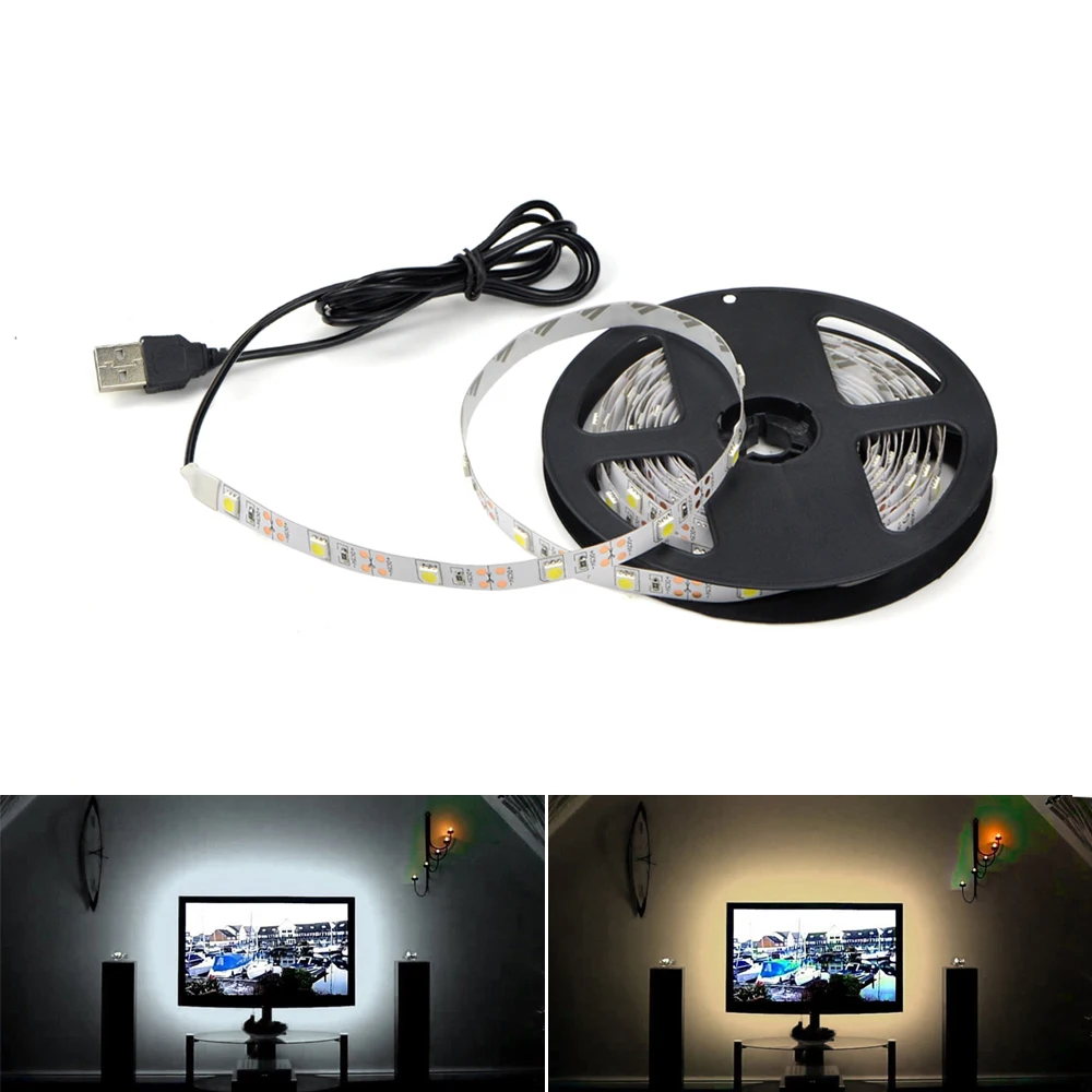 Кабель USB светодиодные полосы света 0.5 м 1 2 3 4 5 М 5050 SMD В Светодиодные строки