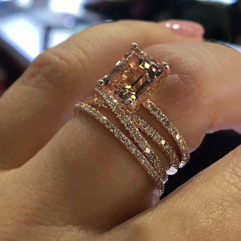 1 Pcs Bohemian Women Rings Square Multilayer Crystal Gold Ring Female Dance Party Jewelry Accessories | Украшения и аксессуары