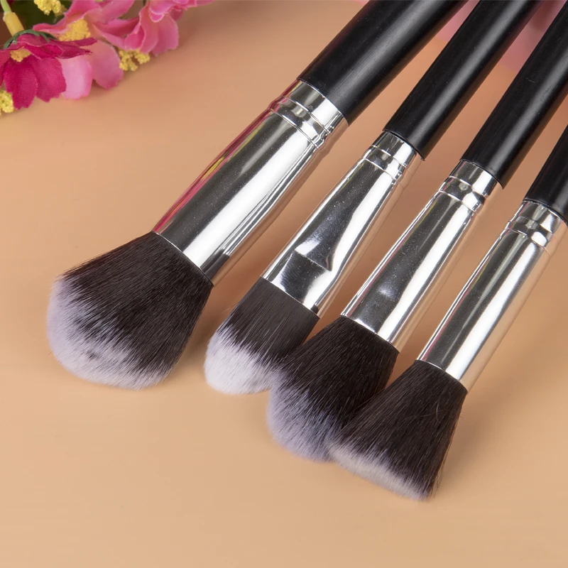 12pcs Black Makeup Brushes Set Face Powder Foundation Contour Blush Eyebrow Brush (5)