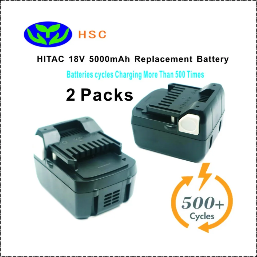 

2PCS 5.0AH 18650 battery Pack HIT18D Lithium Battery 18V Replacement HITAC 330139 BSL1815X BSL1830 BSL1815 Battery pack 18V