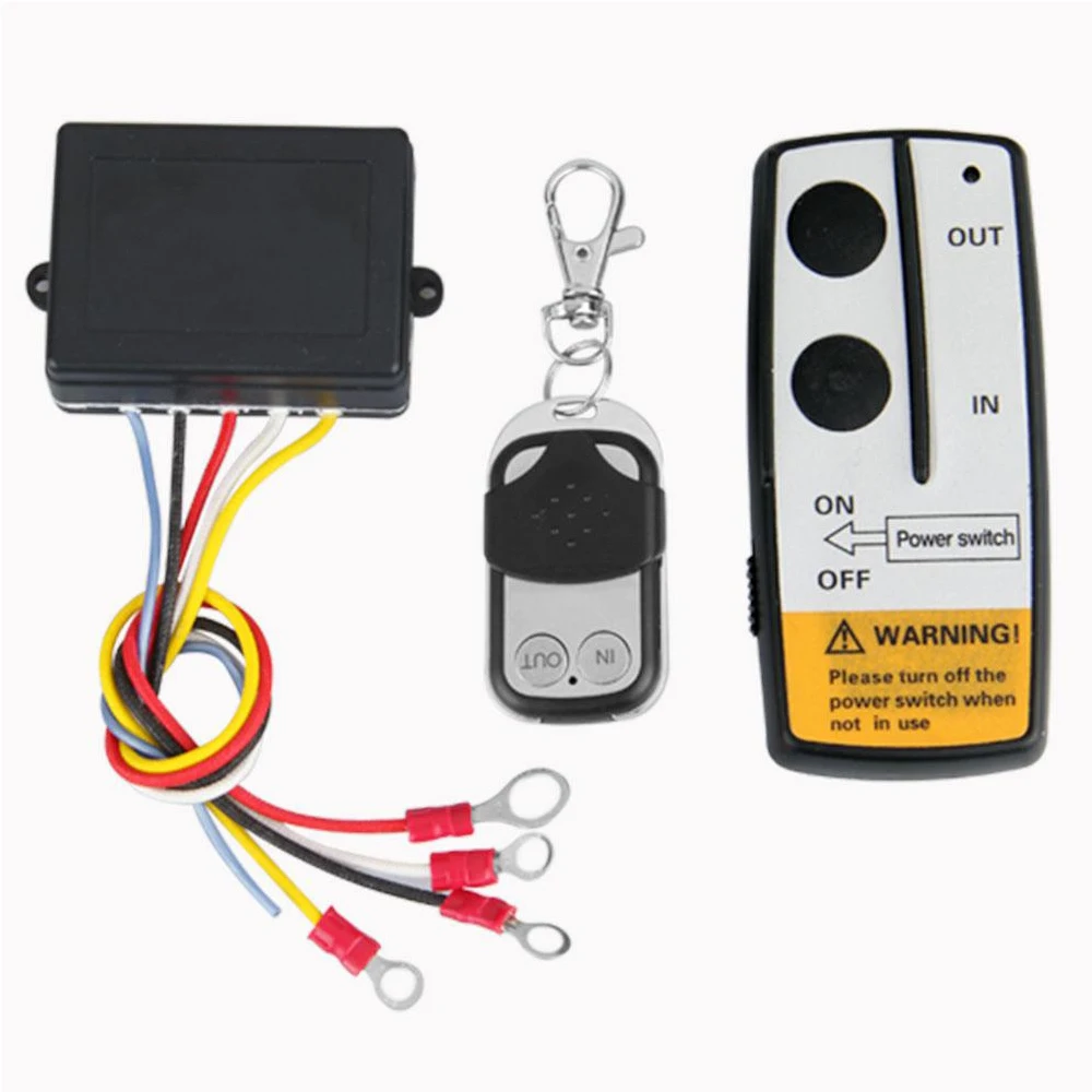 Remoto sem Fio do Guincho Remotos com Luz Carro para o Caminhão Kit de Controle Junehome Universal 2 Controles Indicadora Detector Jeep Atv Suv 12 v 50ft 7 controles remotos com luz indicadora detector carro para o caminhão jeep atv suv