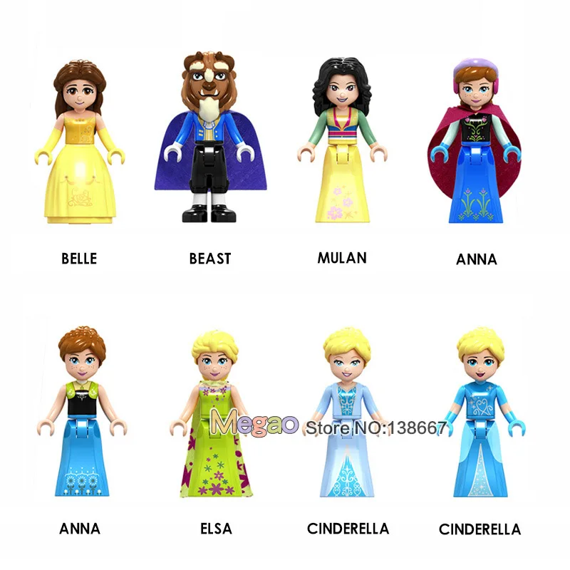

Building Blocks Single Princess Anna Elsa Snow Queen Elsa's Snowman Unikitty Angry Astro Queasy Biznis Toys For Children