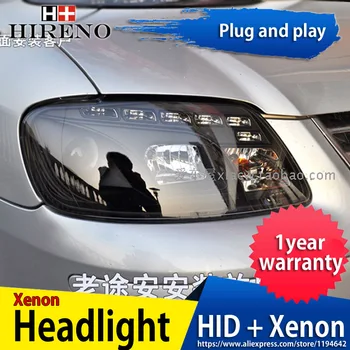 

Hireno Headlamp for 2003-2006 Volkswagen Touran Headlight Headlight Assembly LED DRL Angel Lens Double Beam HID Xenon 2pcs
