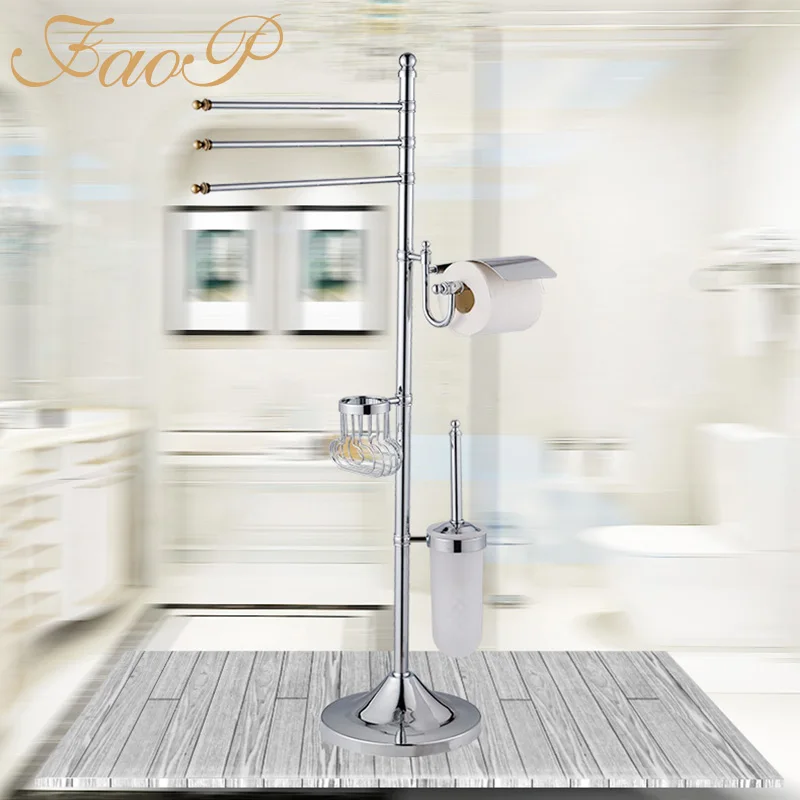 FAOP Towel Bars Stainless steel bathroom Toilet Brush Holders Chrome