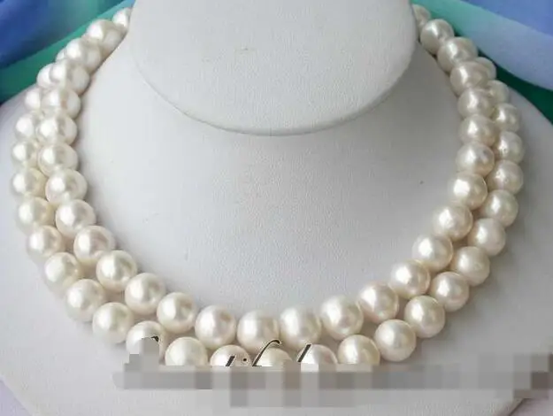 

3709 2row round white fw pearl necklace