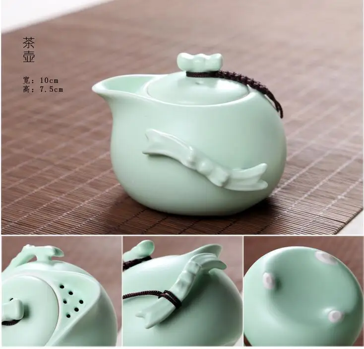 Top ceramics tea set 10-piece tea set crafts handmade teapot best kungfu Ruyao teaset