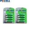 8 pièces/2 carte PKCELL AA batterie Rechargeable AA NiMH 1.2V 600mAh Ni-MH 2A Batteries rechargeables de batterie pré-chargées pour appareil photo ► Photo 1/6