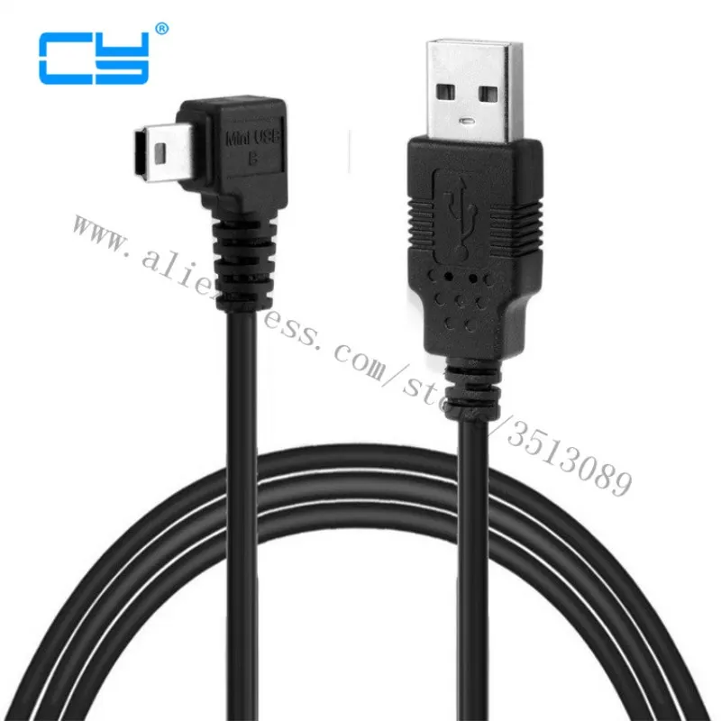 Кабель передачи данных Mini USB Тип B 5pin папа 2 0 с ферритом 25 см 5 м 1 8 3 левый угловой