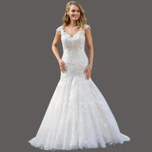 2017 Trumpet V Neck Appliqued Bohemian Style Wedding Dresses Sheer Back China Bridal Gowns Wedding Gown KS23
