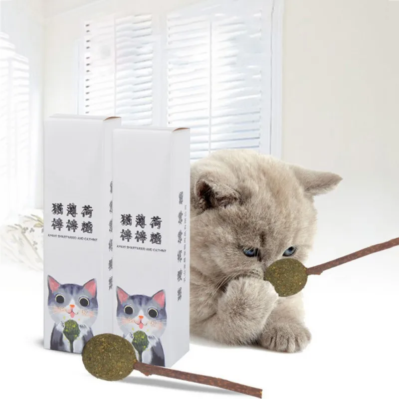 

1PC Cat Cleaning Teeth Natural Catnip Ball Pet Cat Toothpaste Matatabi Silvervine Cat Snacks Sticks Cat Catnip Lollipop