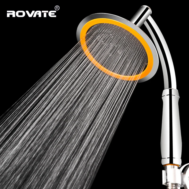 ROVATE Bath Pressure Large Handle Shower Head Nozzle Water Saving Big