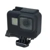 Для GoPro аксессуары, чехол для экшн-камеры, защитный силиконовый чехол+ крышка объектива для Go Pro Hero 5 6 7 Black Hero camera - Цвет: Blcak