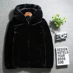 2018 новые модные мужские черные пальто из искусственного меха Slim Fit зимнее теплое пальто Для мужчин удобные элегантные для мужчин, куртка с