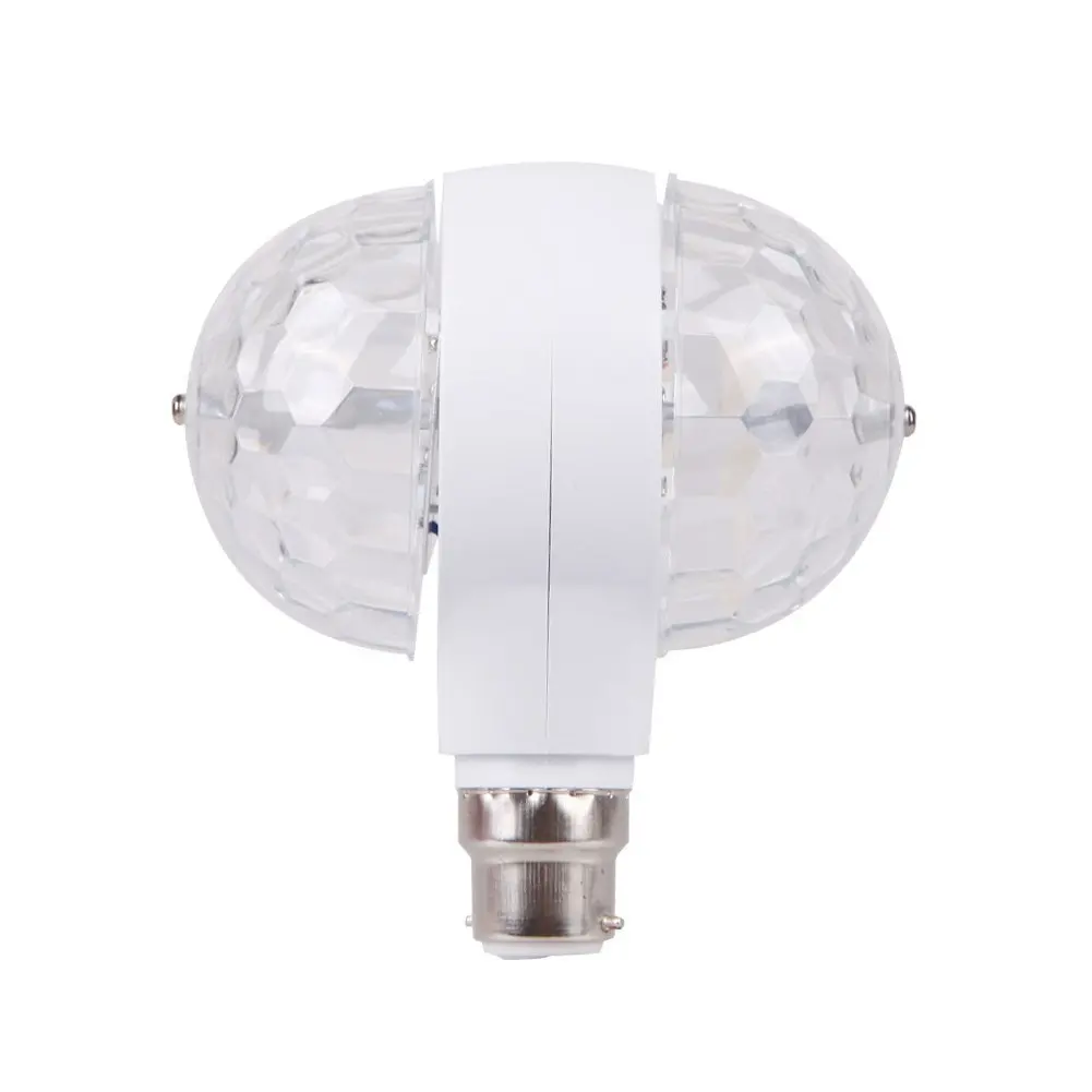 

B22 6W RGB Crystal Ball Rotating LED Stage Light Bulbs Disco Lamp Magic Stage Colorful Light Double-headed for Party