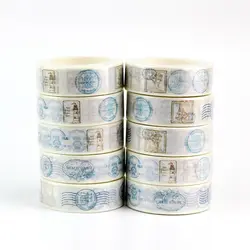 Новый 10 шт./лот симпатичные декоративные штамп печать васи ленты японской Бумага DIY планировщик малярный скотч клей наклейки с лентами