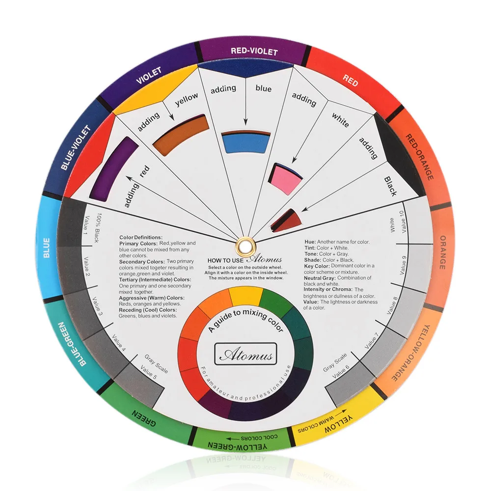 

Round Paper Mini Color Scheme Tattoo Color Wheel Tattoo Pigment Color Mix Nail Polish Gel Palette Eyebrow Embroidery Color Card