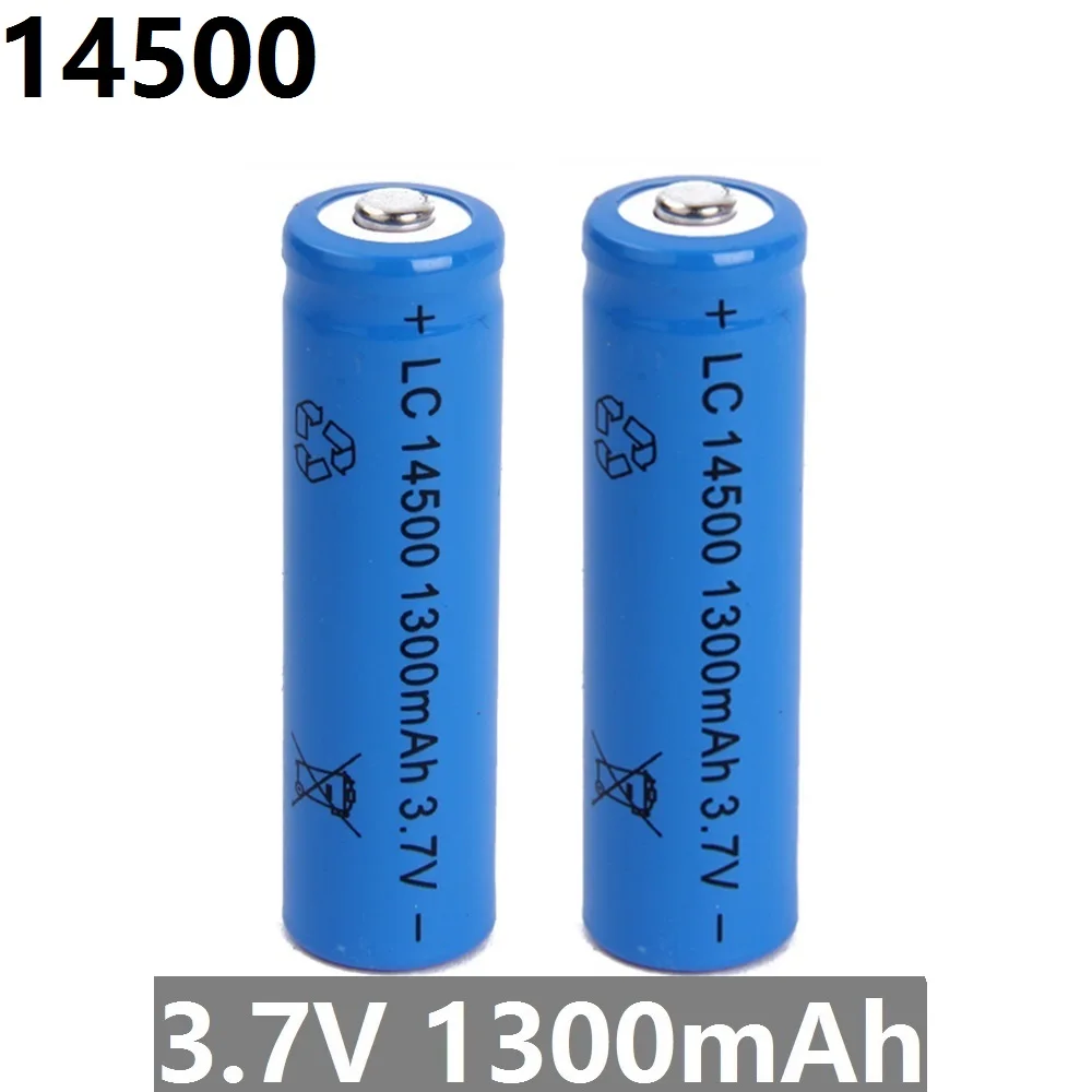 

Superior Quality 14500 battery 3.7V 1300mAh rechargeable li-ion battery for Led flashlight batery litio battery Newest