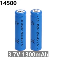 Superior Quality 14500 battery 3.7V 1300mAh rechargeable li-ion battery for Led flashlight batery litio battery Newest