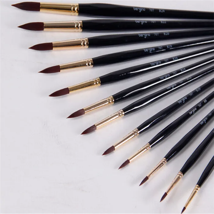 

12pcs/set High-grade Nylon Hair Watercolor Paint Brush Drawing Pen Set Art School Supplies Oil Paint School Stationery