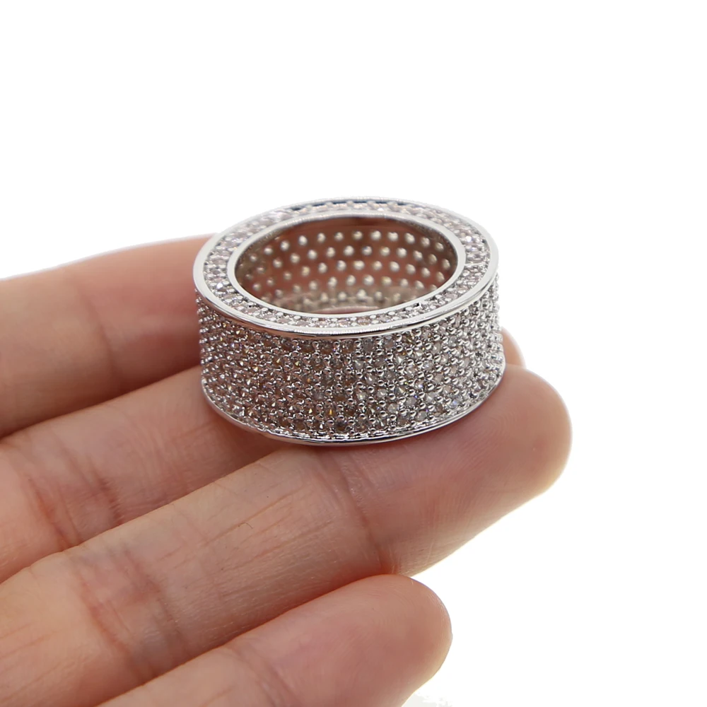 

Wholesale Hiphop honeycomb shape ring pave tiny cz finger jewelry fashion cz male men thumb rings engagement wedding brincos