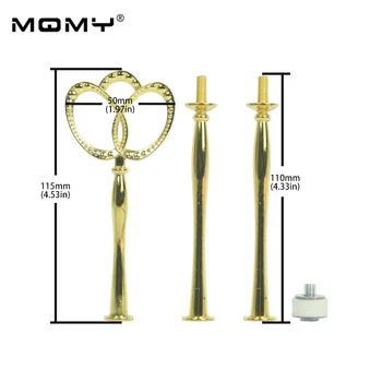 

3 Tier Cake Plate Stand Heavy Metal Center Handle Fitting Hardware Rod Shape