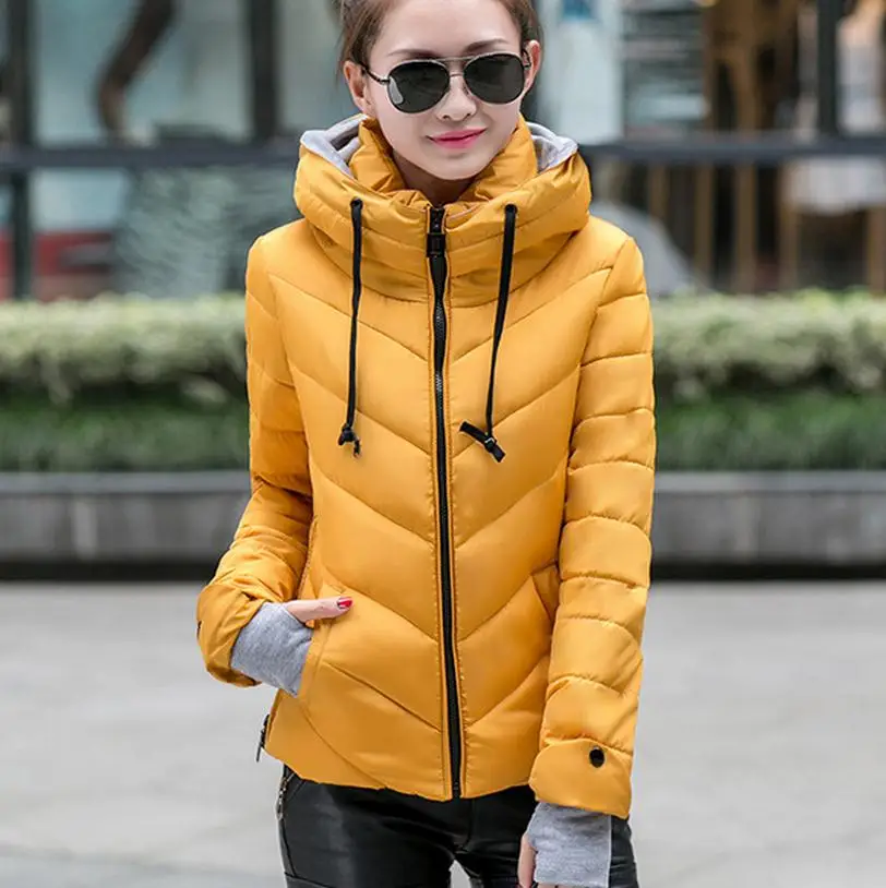 Women's cotton padded jacket 2018 winter medium long down cotton plus ...