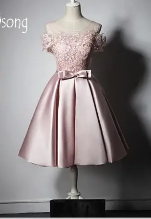 Розовые кружевные платья для выпускного вечера с открытым плечом бальное платье Принцесса Вечерние платья vestido de festa бальные платья платье на день рождения - Цвет: Розовый
