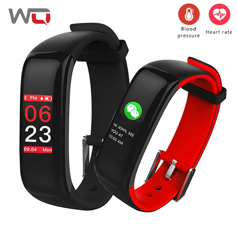 

WQ P1 Plus Smart Bracelet Blood Pressure Measurement Real-Time Heart Rate Monitor Fitness Tracker 130mAh Smart Band Color Screen