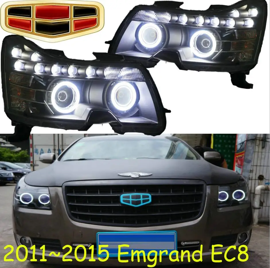 Автомобильный светодиодный налобный фонарь для Geely Emgrand EC8 фар EC 8 2011~ год DRL Bi Xenon объектива Hi Lo Скрытая противотуманная фара - Цвет: Model2 style