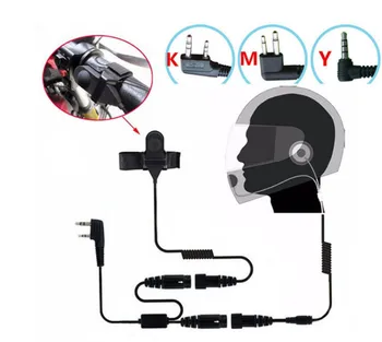 

Motorcycle Full Face Helmet Headset Earpiece for kenwood TK3207 puxing PX777 baofeng UV5R BF888S radios