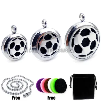 

Free Chains Soccer (20mm-30mm) Aromatherapy / Stainless Steel Aroma Diffuser Pendant Necklace