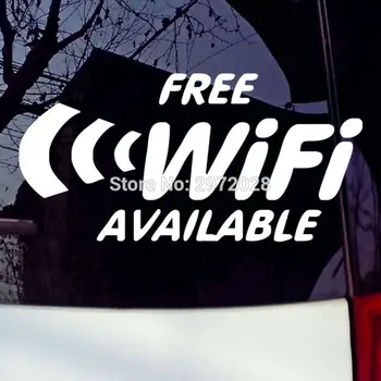 

10 x New Free Wifi Available Car Creative Accessory Decal Cartoon Car Sticker Car Bumper Body Decal Creative Pattern Vinyl