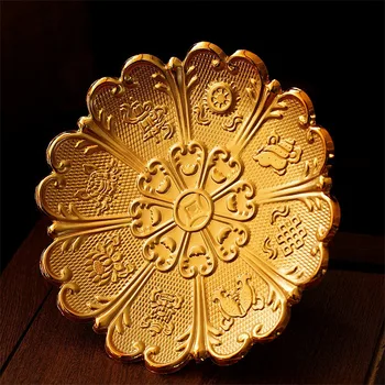 

Buddhist Temple Sacrificial Vessel Exquisite Carving Eight Auspicious Symbols Fruit Plate Pretty Lace Decorative Tray 6/7/8 Inch
