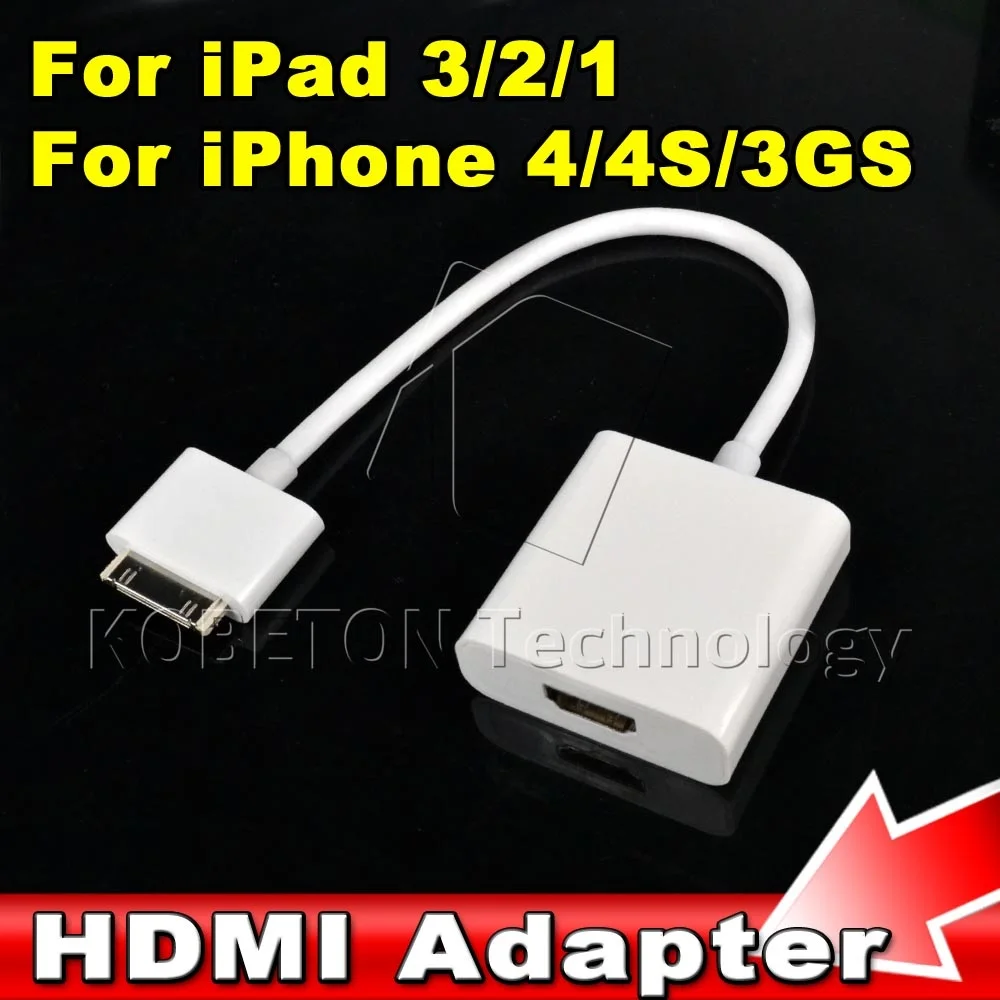 

Dock Connector to HDMI Adapter Cable for iPad 3 2 1 iPhone4 4G  for iPhone 4 4S for iPod Touch HDTV 1080P