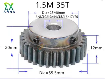 

1.5M 35T 1.5 mod gear rack 35teeth Tooth quenching Spur Gear pinion bore 6-20mm spur gear precision 45 steel cnc pinion