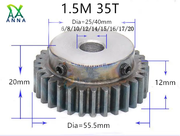 Scx Compact Engranaje De Acero Endurecido 35T MOD 1.5 Para Traxxas X Maxx 8s Compatible 1239998 Piñón Acero Endurecido 1/5 Escala