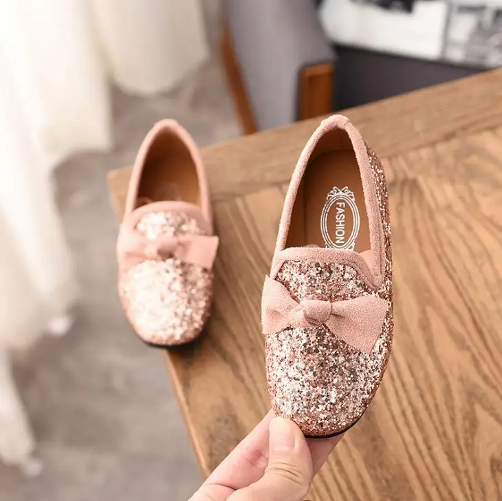 

KKABBYII Kids Princess Shoes Toddler Spring Autumn PU Leather Bowknow Baby Girls Dance Sneakers Children Single Shoes For Girls