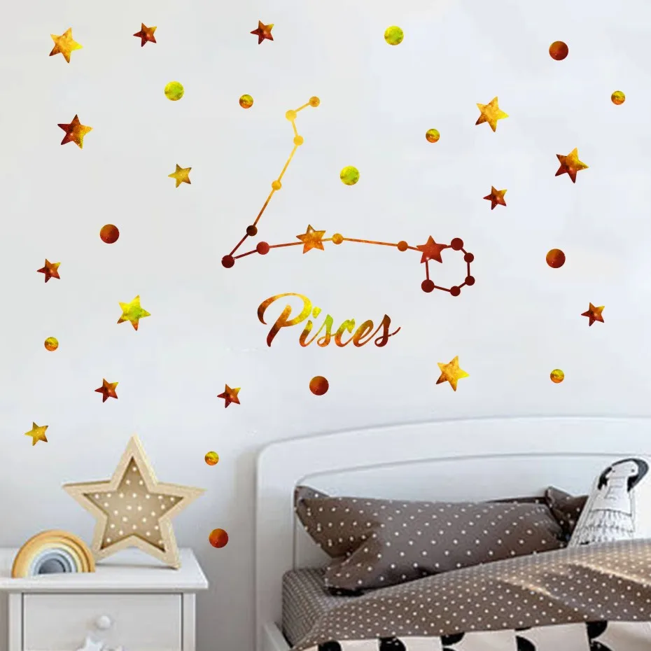 12 Constellation Starry Sky Star  Wall Sticker For Kids Rooms  (7)