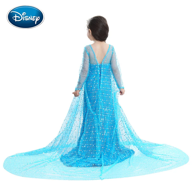 Disney Snow романтичное платье мультфильм сплошного цвета принцесса платье взрыв детское платье с блестками